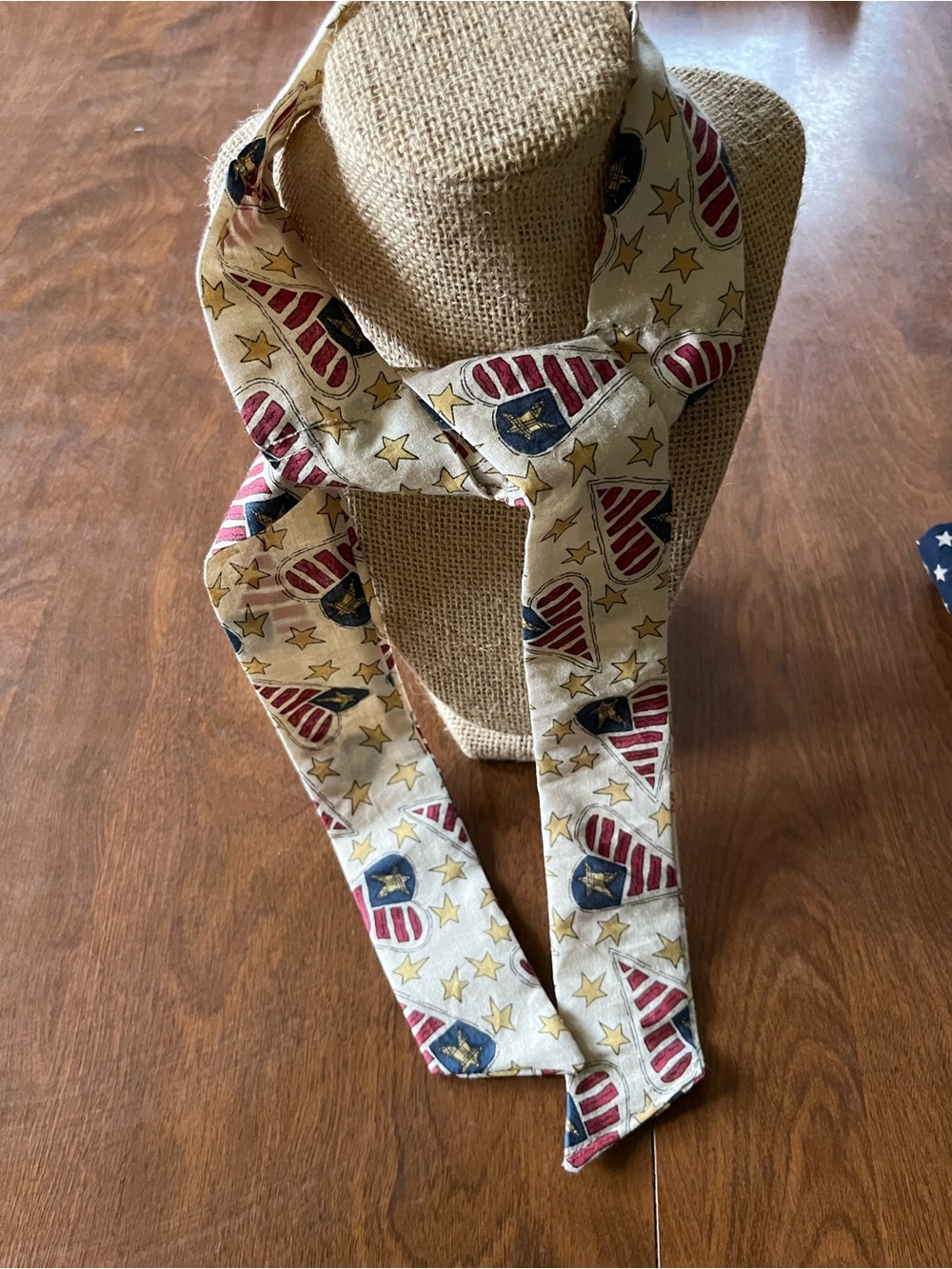 Patriotic Cooling neck or head Heart Print Scarf - Red, Blue & Cream